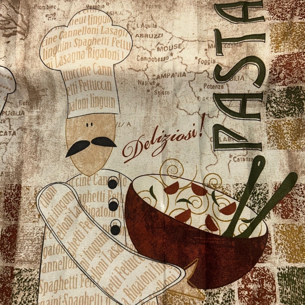 Fun Novelty Curtains Valence Sets Italian Food  
Pizza Pasta Cooking Kitchen new - Picture 6 of 15